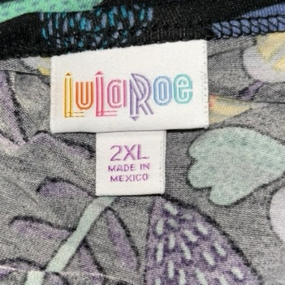 LulaRoe  Floral colorful Black, pink, blue, green Dress Short sleeved Size 2XL - Picture 7 of 7